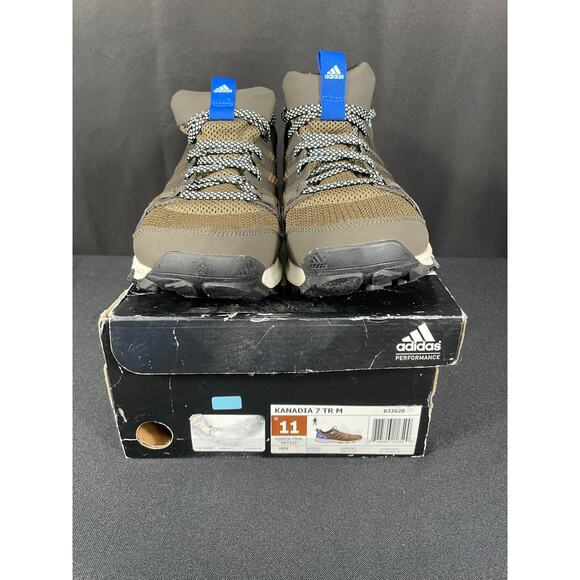 Adidas Kanadia Running Shoe 7TR M Men's size 11 Brown & Blue Sneakers New In Box - Picture 2 of 7